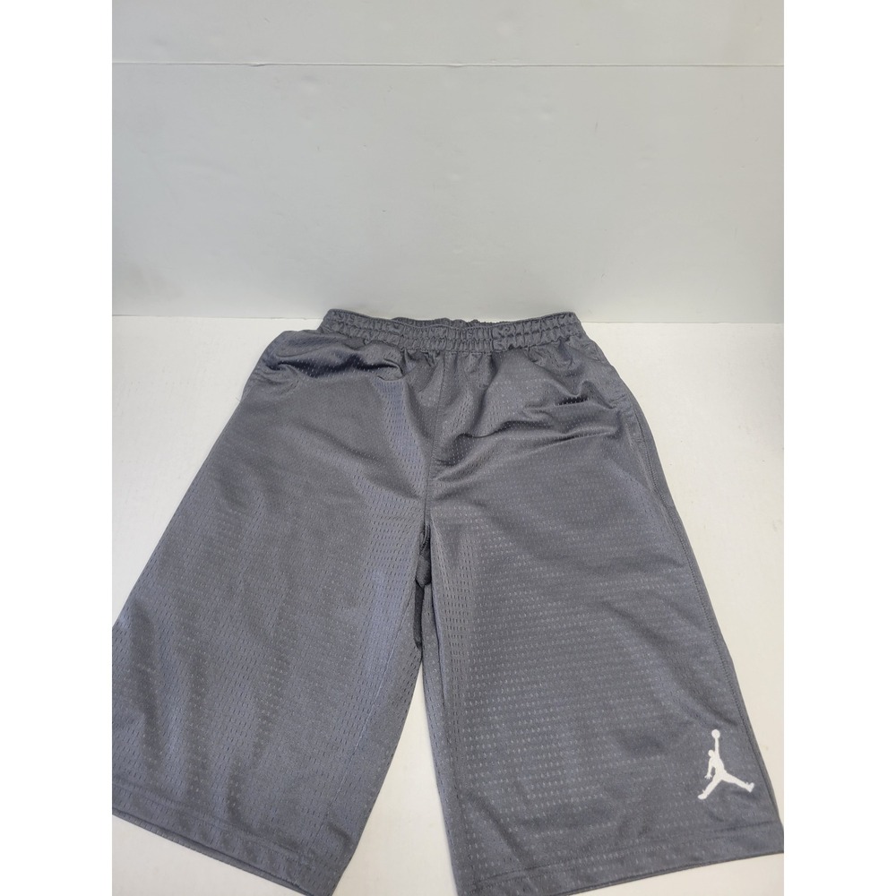 Jordan Boys Gray Mesh Basketball Shorts Jumpman Logo Youth XL 13-15 Years